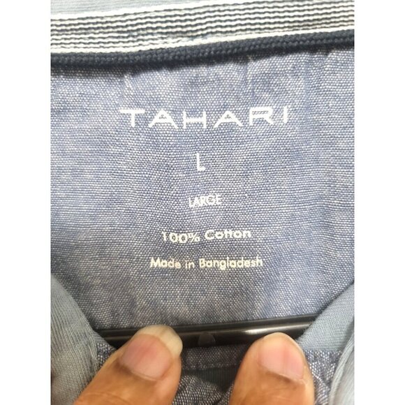 Tahari Men's Blue Polo Shirt With Chest Pocket & Button-Up Collar - Picture 9 of 9